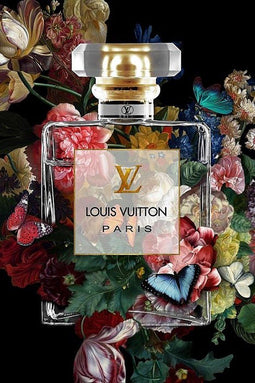 Glasschilderij Louis Vuitton - glasschilderij Parfum fles 80x120cm