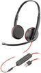Poly C3225 USB-A - Hoofdtelefoon met microfoon - Ruisonderdrukkend - Zwart Rood