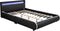 Juskys Sevilla - Gestoffeerd bed - 140 x 200 cm - LED Verlichting - Zwart