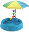 Step2 Play & Shade Pool kinder Zwembad met Parasol in Blauw - Zwembadje - Peuterbadje - Pierenbadje van kunststof 95x19cm - Ook te gebruiken als zandbak