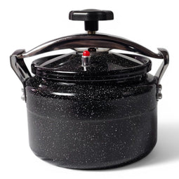Royal Swiss® Snelkookpan 28 cm - 11 Liter Aluminium Zwart - Duurzaam en Snel - Geschikt voor Alle Warmtebronnen - Perfect voor Gezonde Maaltijden