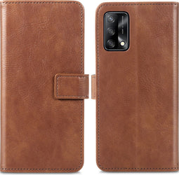 iMoshion Hoesje Geschikt voor Oppo A74 (4G) Hoesje Met Pasjeshouder - iMoshion Luxe Bookcase - Bruin