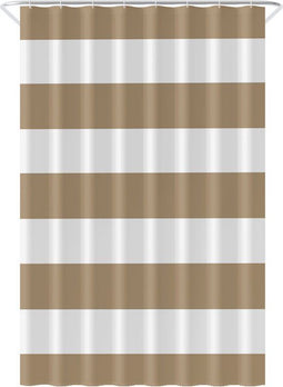 Loti Living Douchegordijn - Waterdicht - Anti Schimmel - Lichtbruin gestreept 120x200 cm