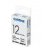 Casio XR-12WE - Gelamineerde Tape voor Labelmachines - 8 m x 12 mm - Zwart Wit