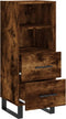 vidaXL - Dressoir - 34,5x34x90 - cm - bewerkt - hout - gerookt - eiken