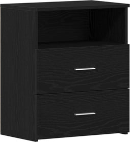 vidaXL - Nachtkastjes - 2 - stuks - Zwart - Eiken - 50x32x60cm - Bewerkt - Hout