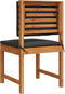 vidaXL - Tuinstoelen - zonder - Armleuningen - met - Kussens - - - Set - van - 2 - - - Massief - Acaciahout