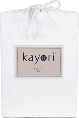Kayori Kyoto - SplittopHSL - Dubbel-jersey hoeslaken - Wit 140-160/200-220cm