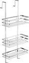 tectake® - RVS doucherek 3 mandjes - Ophangen zonder schroeven - 30 x 21 x 80 cm