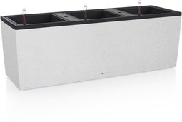 LECHUZA TRIO STONE 30 - Plantenbak - met uitneembare binnenbakken - met bewateringssysteem - ALL-IN-ONE set met LECHUZA-PON - kwarts wit