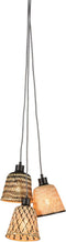 GOOD&MOJO Hanglamp Kalimantan - Bamboe/Zwart - 44x44x36cm - 3L - Scandinavisch,Bohemian - Hanglampen Eetkamer, Slaapkamer, Woonkamer