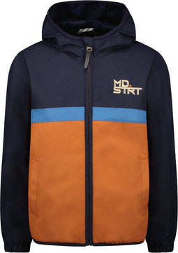 Moodstreet Jongens Jas - Zomerjack - Colorblocking - Navy/Oranje/Blauw - Maat 110