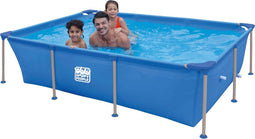 Wehncke Stalen Frame Zwembad 258x179x66 cm Blauw