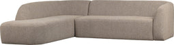 BePureHome Sloping Hoekbank Links - Chenille - Naturel - 77x274x225