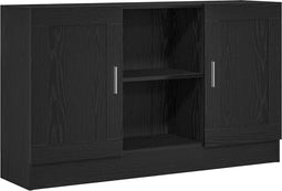vidaXL - Zwart - Eiken - Sideboard - 120x30,5x70 - cm - van - Geengineerd - Hout