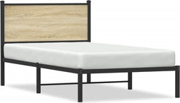vidaXL - Bedframe - zonder - matras - metaal - sonoma - eikenkleurig - 107x203 - cm