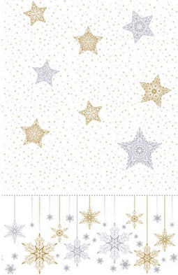 Duni - Tafelkleed l138b220 cm snowstars wht