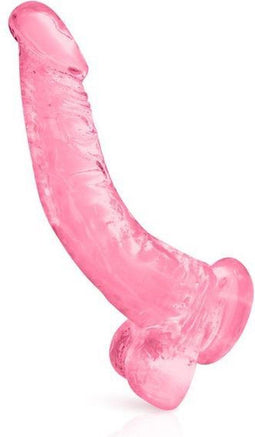 Pure Jelly XL - Realistische Dildo met Kromming - 22 x 3.5cm - Roze