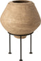 J-Line bloempot Op Voet Chad - papier mache - bruin - Ø 51 cm