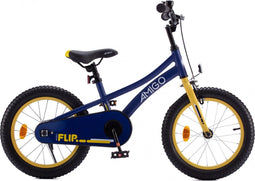AMIGO Flip Jongensfiets 18 Inch - Kinderfiets voor 5 tot 7 Jaar - 105-120 cm - Blauw/Geel