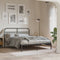 vidaXL - Bedframe - met - hoofdbord - metaal - zwart - 150x200 - cm