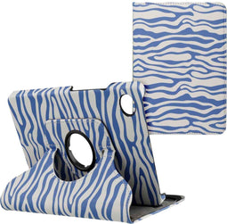 imoshion Tablet Hoes Geschikt voor Samsung Galaxy Tab A9 8.7 inch - imoshion 360° Draaibare Design Bookcase 2.0 - Meerkleurig /White Blue Stripes