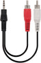 Nanocable 10.24.0305 - Kabel 3.5mm naar 2 x RCA - 5 m - Zwart