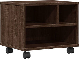 vidaXL - Printerkastje - met - wielen - 41x32x34,5 - cm - bruin - eikenkleurig