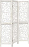 vidaXL - Kamerscherm - met - 3 - panelen - massief - paulowniahout - wit