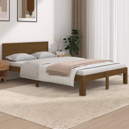 vidaXL - Bedframe - massief - hout - honingbruin - 120x190 - cm