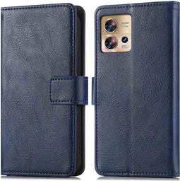 iMoshion Hoesje Geschikt voor Motorola Edge 30 Fusion Hoesje Met Pasjeshouder - iMoshion Luxe Bookcase - Donkerblauw