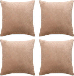 vidaXL - Kussenhoezen - 4 - st - 80x80 - cm - stof - beige