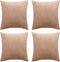 vidaXL - Kussenhoezen - 4 - st - 80x80 - cm - stof - beige