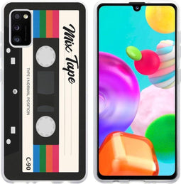 iMoshion Hoesje Geschikt voor Samsung Galaxy A41 Hoesje Siliconen - iMoshion Design hoesje - Zwart / Transparant / Cassette Tape