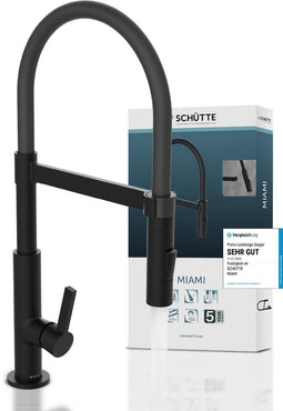 SCHÜTTE Miami - Keukenkraan - Draaibare uitloop 360° met soft-touch slang - Zwart Mat
