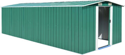 vidaXL - Tuinschuur - 257x580x181 - cm - metaal - groen
