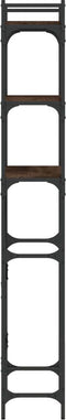 vidaXL - Wasmachinerek - 67x25x163 - cm - bewerkt - hout - bruin - eikenkleur