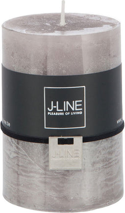 J-Line cilinderkaars - grijs - medium - 39U - 6 stuks