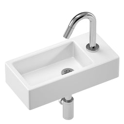 Atlantic Billy - Fonteinset - Rechts kraangat - Wit 37,5x18,5x9,5 cm
