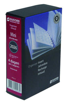 Succes - Agendavulling (2026) - Mini 4 dagen/2 pagina's - Inclusief archiefbox en extra's