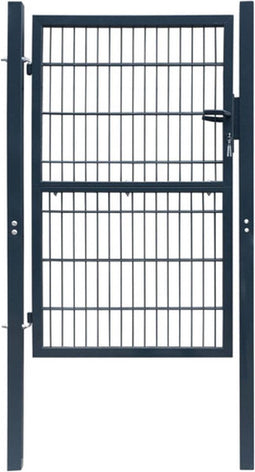 vidaXL - Poort - dubbelstaafmat - (enkel) - 106x230 - cm - antracietgrijs