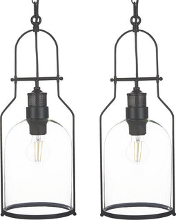 BASHILO - Handlamp set van 2 - Zwart - IJzer