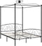vidaXL - Hemelbedframe - metaal - zwart - 180x200 - cm