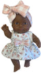 Paola Reina Puppegie Jana babypop donker meisje met jurk 21cm