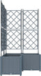 vidaXL - Tuinpot - met - Trellis - 3 - stuks - Lichtgrijs - 80x80x143 - cm