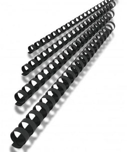 Q-CONNECT bindrug 10mm 21 rings 100 stuks zwart