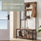 O'DADDY® Garderoberek - Kapstok - Schoenrek - Spiegel - Vintage Look - Zwart en bruin
