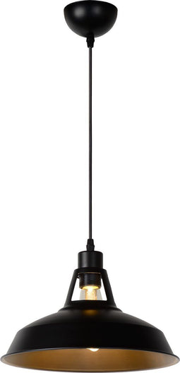Lucide BRASSY-BIS - Hanglamp - Ø 31 cm - Dimbaar - Zwart