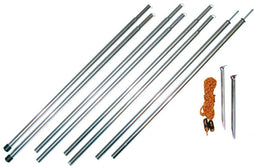 luifelstokken 20 mm 150 cm aluminium grijs 4-delig