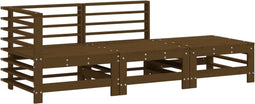vidaXL - 3-delige - Loungeset - massief - grenenhout - honingbruin